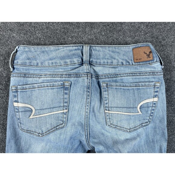American Eagle Jeans Womens 0 Blue Artist Crop Super Stretch Light Wash Denim - Picture 4 of 8